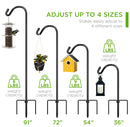 Adjustable Metal Garden Shepherd Hooks - Black