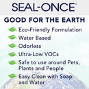 Seal Once Marine Grade Flat Clear Fully-Transparent Water-Based Premium Wood Sealer 1 gal, Pack of 4