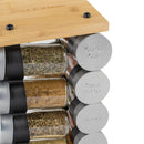 Bamboo Spice Rack - 16 Jar Set with Essential Seasonings