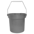 Impact Deluxe Heavy-Duty Bucket, Gray, Polypropylene, 10Qt, 10 5/8Dia X 10 1/4H - IMP5510