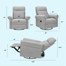 Suzy Flex Swivel Recliner With Adjustable Arms - Frost Grey