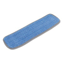 Boardwalk Microfiber Mop Head, Blue, 18 X 5, Split Microfiber, Hook & Loop Back, Dozen - BWKMFM185BCFDZ