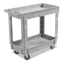 Boardwalk Utility Cart, Two-Shelf, 16W X 34D, Swivel Casters, Resin, Gray - BWK3416UCGRA