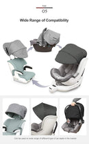 Sun Shade Extender/Auxiliary Canopy for Car Seat - Black Grey