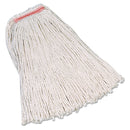 Rubbermaid Premium Cut-End Cotton Mop, White, 20 Oz, 1-In. Orange Headband - RCPF11712