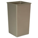 Rubbermaid Untouchable Square Waste Receptacle, Plastic, 50 Gal, Beige - RCP3959BEI