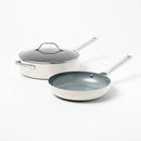 7pc Nonstick Ceramic Coated Aluminum Cookware Set Cream - ™