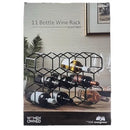 Wine Rack, 11 Bottle Capacity - Black