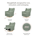 Kiwi Glider Recliner - Sage Teddy Loop