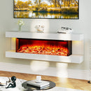 18/36 Inch 3-Sided Wall Mounted Electric Fireplace With 32/50 Inch Wide Floating Mantle-36 Inch