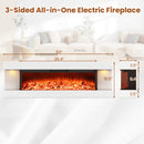 18/36 Inch 3-Sided Wall Mounted Electric Fireplace With 32/50 Inch Wide Floating Mantle-36 Inch