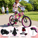 18 Inch Kids Bike With Training Wheels for Ages 4-8 Years Old Pink- Street Art Time