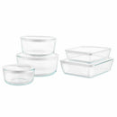 10-Piece Ultimate Glass Food Storage Set - Clear