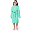 Girls Classic Waffle Robe Size 14/16 - WATERFALL GREEN