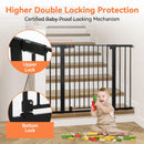 Extra Tall Baby Gate for Stairs and Doorways - Black