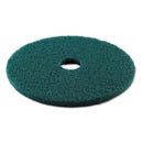 Boardwalk Heavy-Duty Scrubbing Floor Pads, 19" Diameter, Green, 5/Carton - BWK4019GRE
