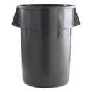 Boardwalk Round Waste Receptacle, Plastic, 44 Gal, Gray - BWK44GLWRGRA