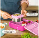 Insulated Bento Lunch Box with Leakproof Thermos - Pink