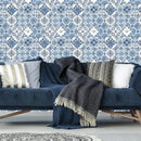 RoomMates 20.5 in. W X 16.5 in. L Mediterranian Tile Peel and Stick Wallpaper, Pack of 4