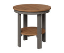 Berlin Gardens, Round End Dining Table, Antique Mahogany on Coastal Gray