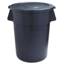 Boardwalk Lids For 44 Gal Waste Receptacles, Flat-Top, Round, Plastic Gray - BWK44GLWRLIDGRA