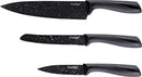 Stone Quartz Cutlery Set, 3 Piece, Black and Gold Speckle