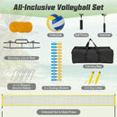 Portable Outdoor Volleyball Net Set Heavy-Duty Volleyball Net System-Yellow