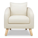 Kids' Upholstered Chair - Vanilla with Light Wood Feet