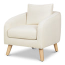 Kids' Upholstered Chair - Vanilla with Light Wood Feet