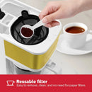 Compact Drip Coffee Maker - White & Gold
