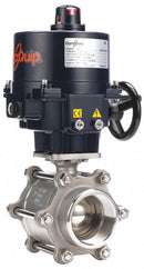 Dynaquip 316 Stainless Steel Electronic Actuated Ball Valve, 3 in Pipe Size, 120V AC Voltage - E3S2AAJE02