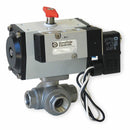 Dynaquip 1/2 in Spring Return - Fail Close Pneumatic Actuated Ball Valve, 1-Piece - PYSA3AJSR06412A