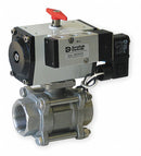 Dynaquip 1 in Spring Return - Fail Close Pneumatic Actuated Ball Valve, 3-Piece - P3S25AJSR06310A