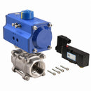 Dynaquip 1 1/4 in Double Acting Pneumatic Actuated Ball Valve, 3-Piece - P3S26AJDA052A