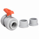 Georg Fischer Ball Valve, CPVC, Inline True Union, 2-Piece, Pipe Size 1 1/4 in - 163375005