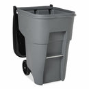 Rubbermaid 95 gal Rectangular Rollout Trash Can, Plastic, Gray - FG9W2200GRAY
