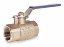 Milwaukee Valve Ball Valve, Brass, Inline, 2-Piece, Pipe Size 1 in, Connection Type FNPT x FNPT - BA-475BMS 1