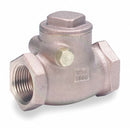 Milwaukee Valve Check Valve, 1/4 in, Single, Inline Swing, Bronze, FNPT x FNPT - 509.25