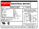 Dayton 1 1/2 HP, General Purpose Motor, Capacitor-Start/Run, 1725 Nameplate RPM, 115/208-230 Voltage - 1K066