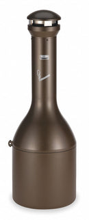 Rubbermaid 4 gal Cigarette Receptacle, 39 in Height, 13 in Base Dia., Metal, Brown - FG9W3300AGBRNZ