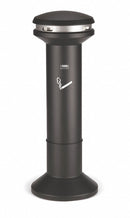 Rubbermaid 6 3/4 gal Cigarette Receptacle, 41 1/2 in Height, 15 1/2 in Base Dia., Metal, Black - FG9W3400BLA