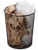 Rubbermaid 5 gal Round Wastebasket, Metal, Black - FGWMB20BK
