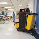 Rubbermaid Black, Microfiber Janitor Cart, Overall Length 48 1/4 in, Overall Width 22 in - FG9T7500BLA
