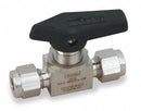 Parker Mini Ball Valve, 316 Stainless Steel, Inline, 1-Piece, Pipe Size 1/4 in, Tube Size 1/4 in - 4A-MB4LPFA-SSP
