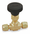 Parker Needle Valve, Straight, Brass, 1/4 In. - 4A-V4LR-B