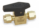 Parker 2 33/50 inL x 1 5/32 inH Brass CPI(R) Rotary Plug Valve, 3/8 in Tube Size - 6Z-PR6-VT-B