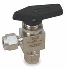 Parker Mini Ball Valve, 316 Stainless Steel, Angle, 1-Piece, Pipe Size 1/4 in, Tube Size 1/4 in - 4A-MB4APFA-SSP