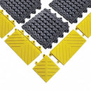 Notrax Drainage Mat, 3 ft L, 3 ft W, 1 in Thick, Square, Black with Yellow Border - 620S3636BY