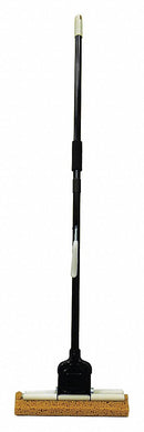 Tough Guy Screw On Sponge Wet Mop Head and Handle, Black, 48 in Handle Length - 1TTY9