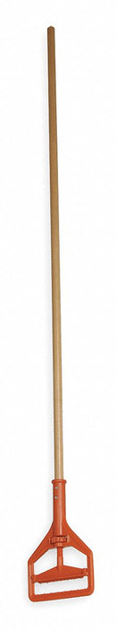 Tough Guy Wet Mop Handle, Janitor Wing Nut Mop Connection Type, Natural, Wood, 60" Handle Length - 1TZA9